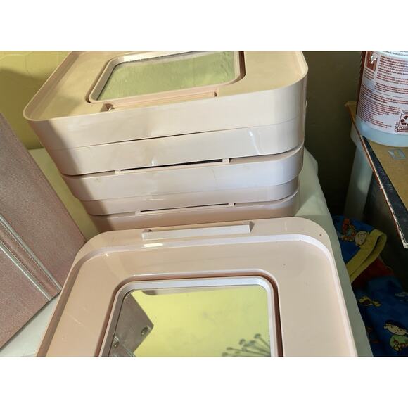 Mary Kay Cosmetics Pink Train Case Vintage 1960’s Travel Makeup Case 6 Mirrors - Picture 5 of 12